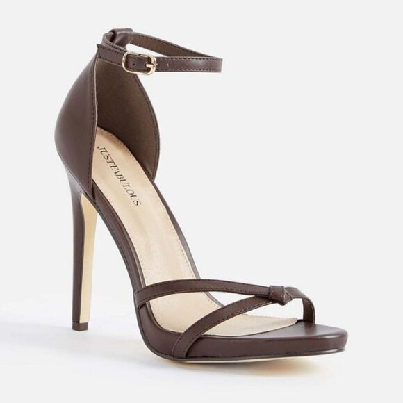 JustFab Bahara Heeled Sandal 8.5 Brown - Picture 1 of 13
